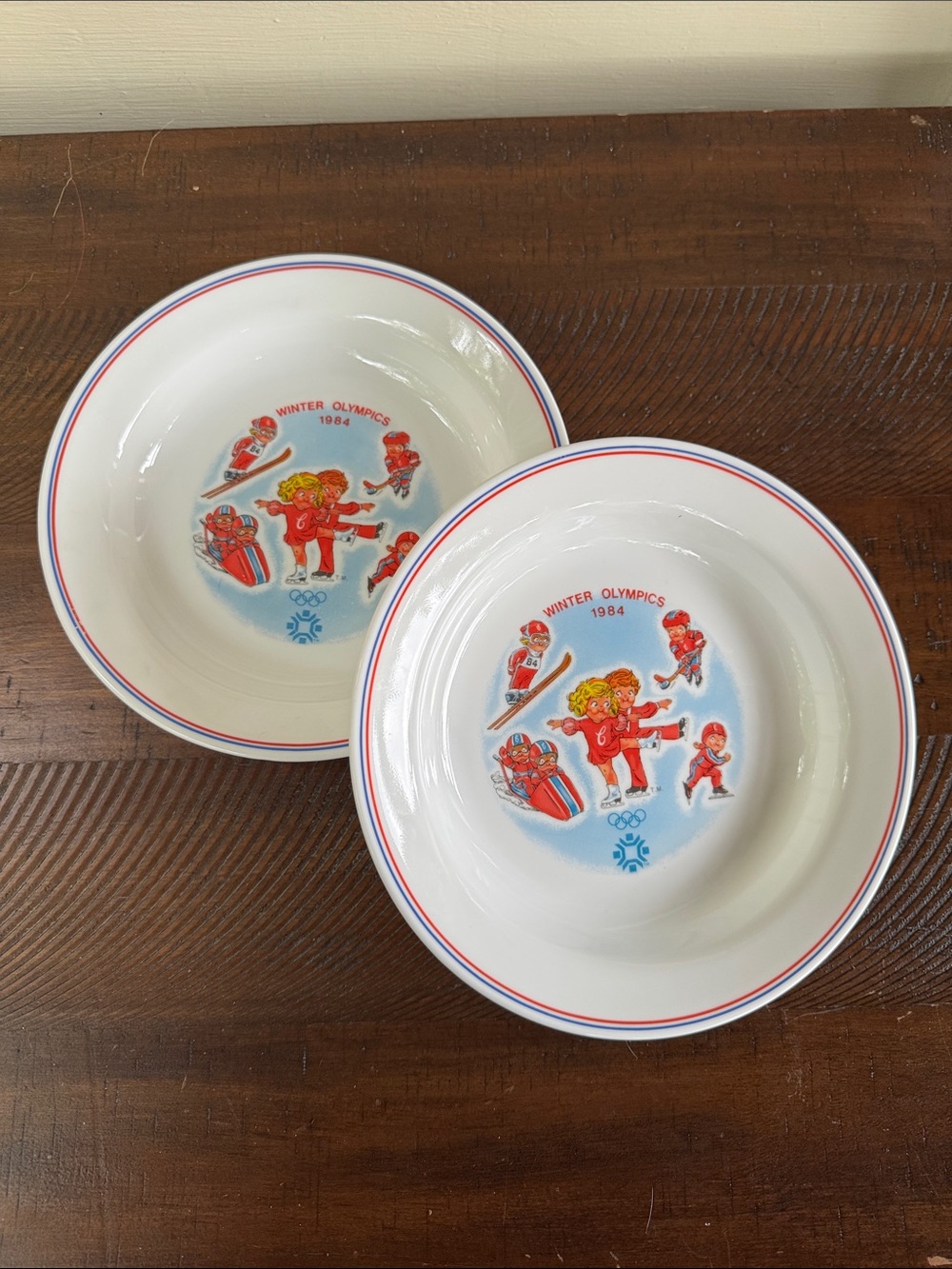 Winter Olympics 1984 Collectible Ceramic Bowl - Set of 2.